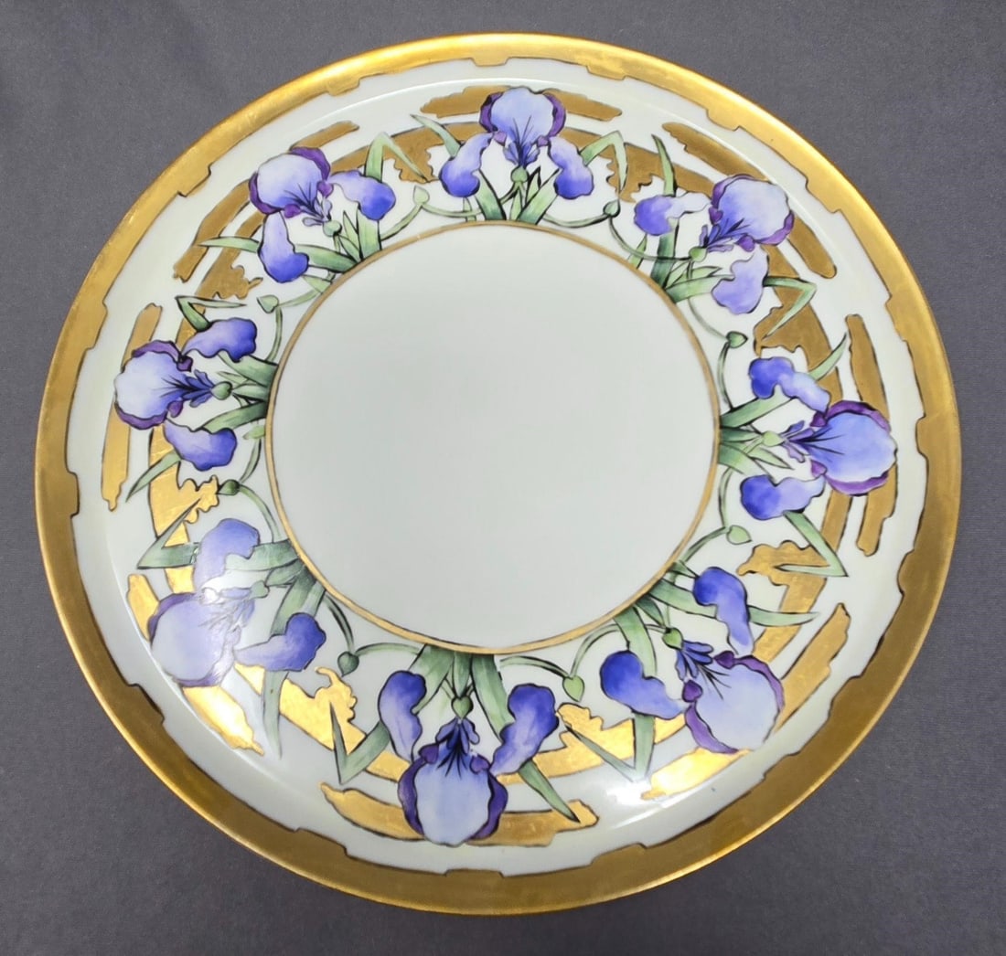 Iris serving Dish 9" Art Nouveau (1 of 6)