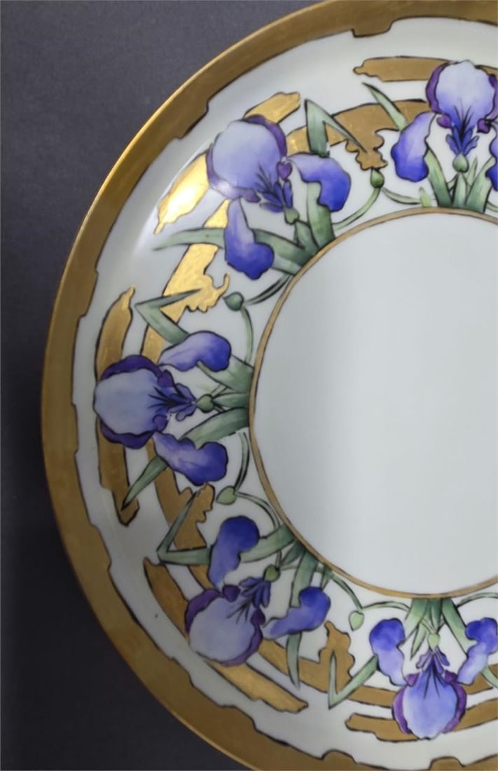 Iris serving Dish 9" Art Nouveau - 3