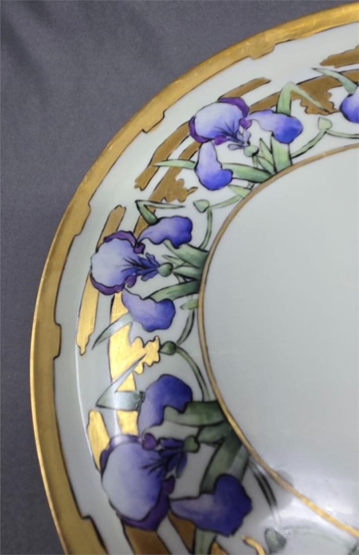 Iris serving Dish 9" Art Nouveau - 4