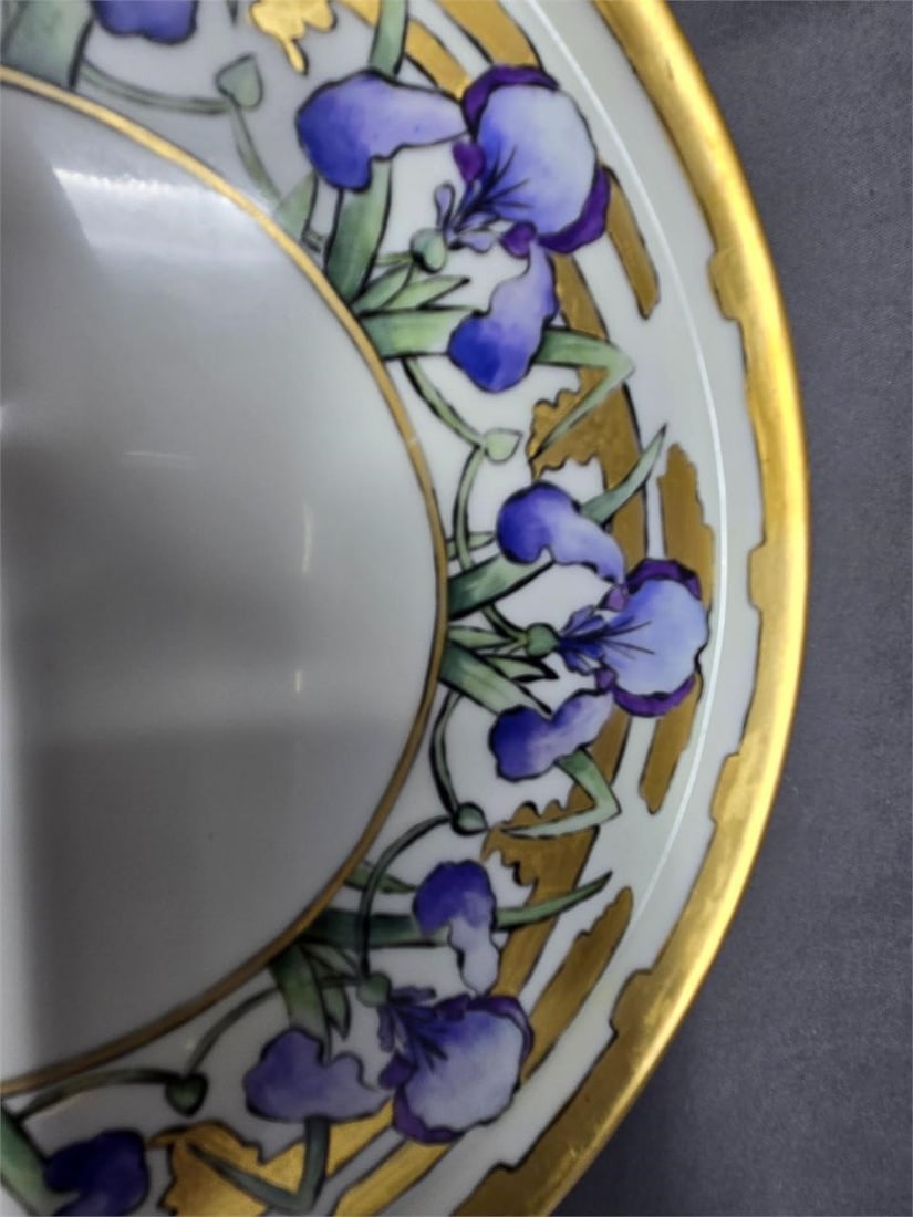 Iris serving Dish 9" Art Nouveau - 5