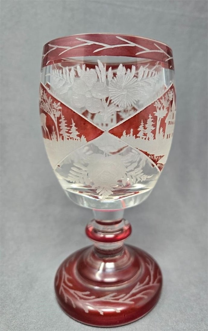 Bohemian Ruby Flashed Goblet c.1870 - 2