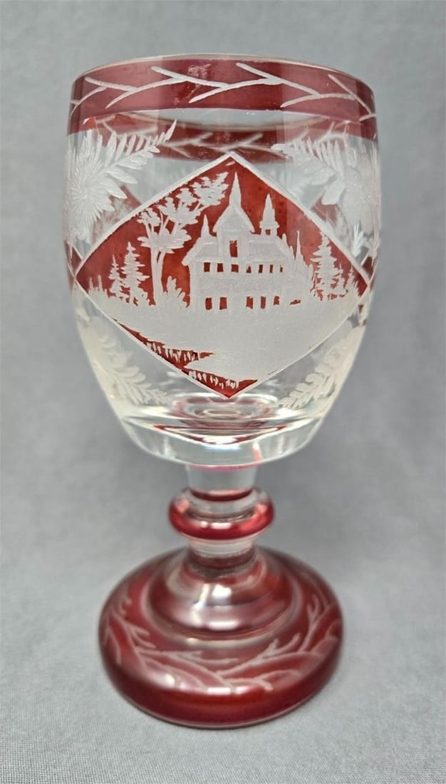 Bohemian Ruby Flashed Goblet c.1870 - 3