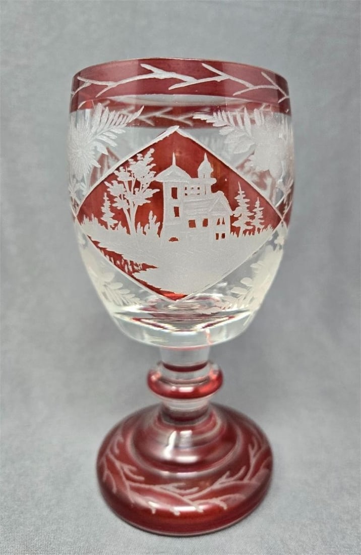 Bohemian Ruby Flashed Goblet c.1870 - 4