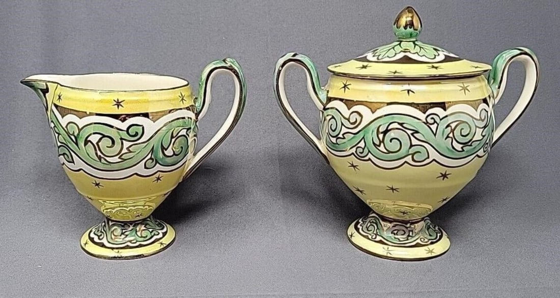 Wedgwood Art Nouveau Creamer & Sugar Lustre (1 of 20)