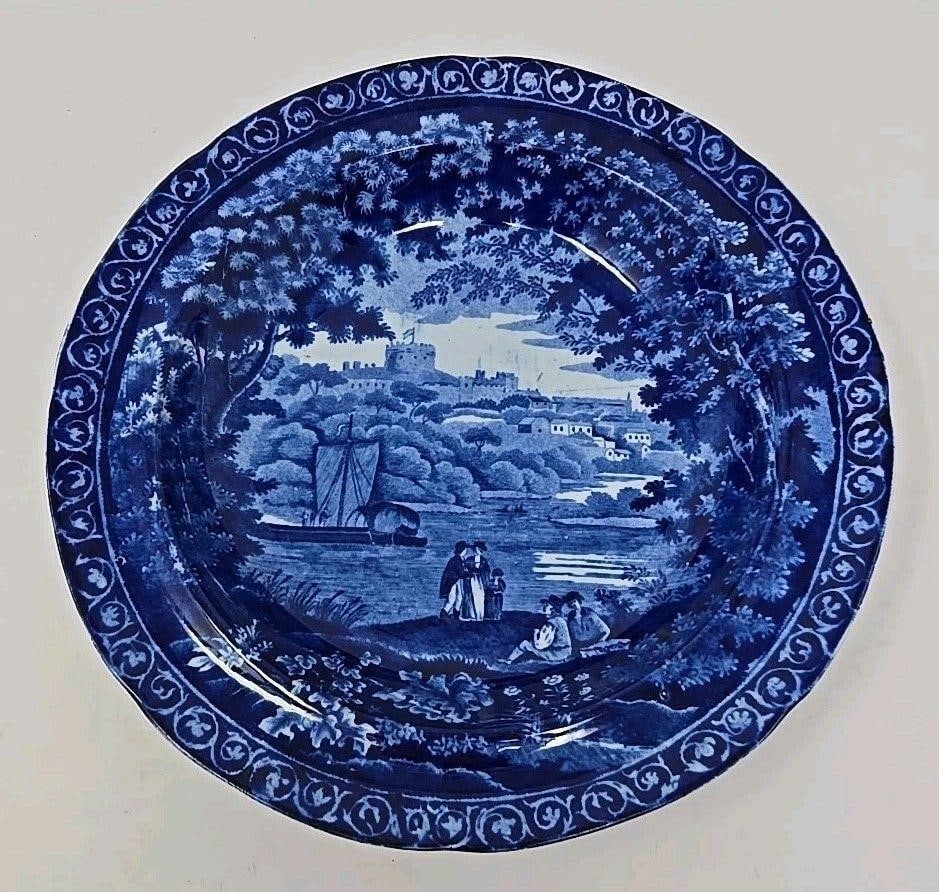 Clews Transferware Bowl Windsor Castle: Clews Staffordshire Transferware Bowl / deep plate. Windsor Castle #01 pattern, Ralph and James Clews. Circa 1814 to 1834. Measures approximately 9 3/4 inches diameter and 1 1/4 inches tall. No chips