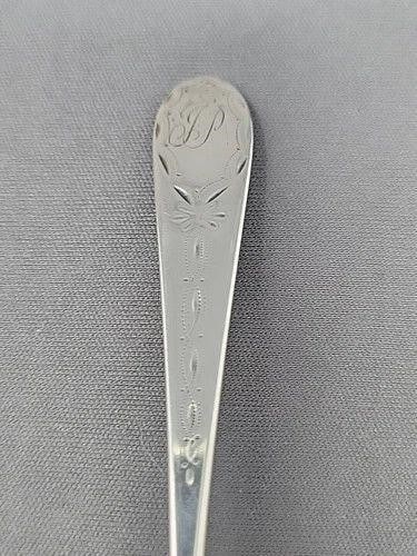 BW Bernard Wenman New York Coin Silver Spoon: Monogrammed coin silver Bernard Wenman spoon. Made in New York, circa 1796 to 1834. Measures 5 1/2 inches long. The bowl is 1 inch wide.We can offer packaging and shipping on this lot to a domestic US