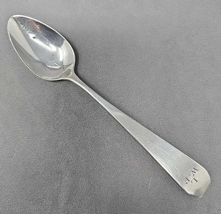 Coin Silver Teaspoon G&G Alexandria Va 1809 - 1812: John Gaither & Greenberry Griffith silversmiths of Alexandria Virginia teaspoon. Monogrammed with an L, W, and an E. Coin silver, with G&G marked on the back. Measures approximately 5 1/2 inches long.