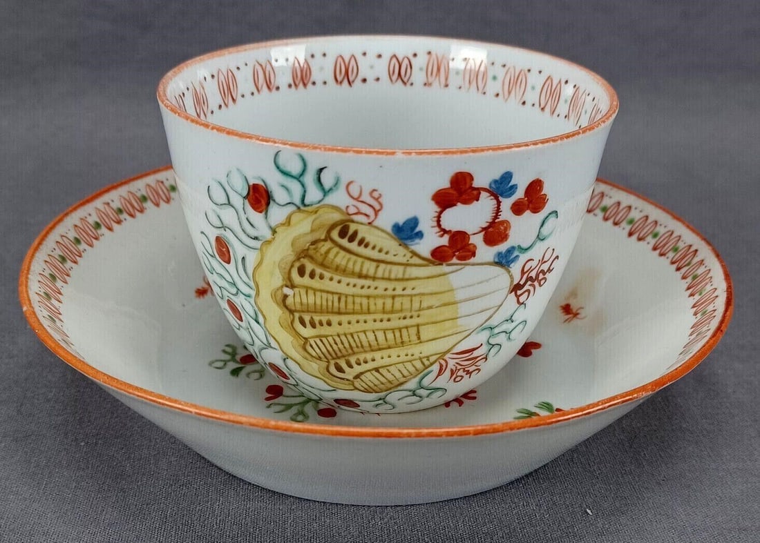 British Yellow Shell Tea Cup & Saucer C 1800-1815 (1 of 12)