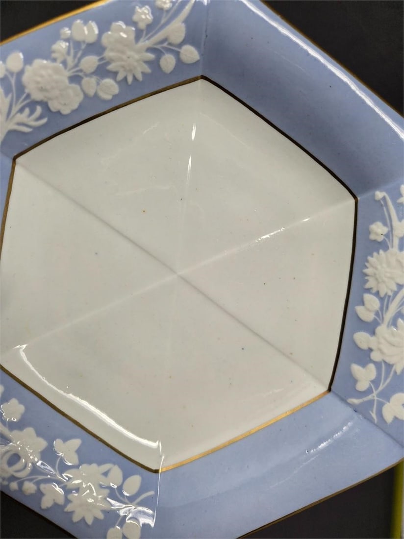 Spode Embossed Flowers Hexagonal Shallow Bowl - 5
