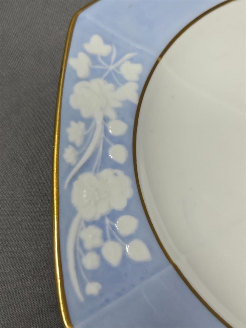 Spode Embossed Flowers Hexagonal Plate C. 1820s - 2