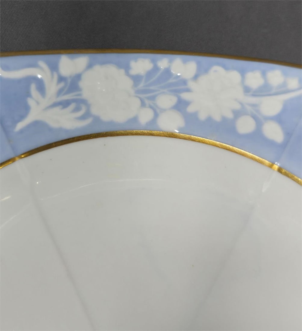 Spode Embossed Flowers Hexagonal Plate C. 1820s - 3