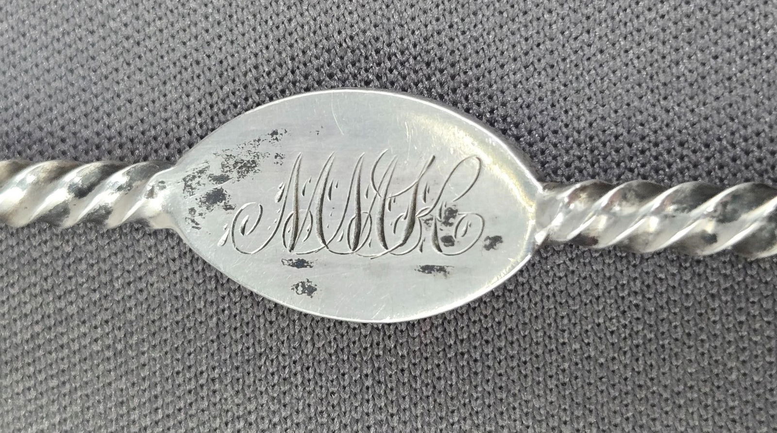 Bright Cut Silver Olive Fork / Spoon - 6