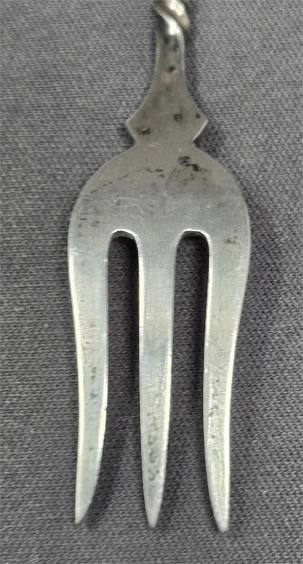 Bright Cut Silver Olive Fork / Spoon - 7