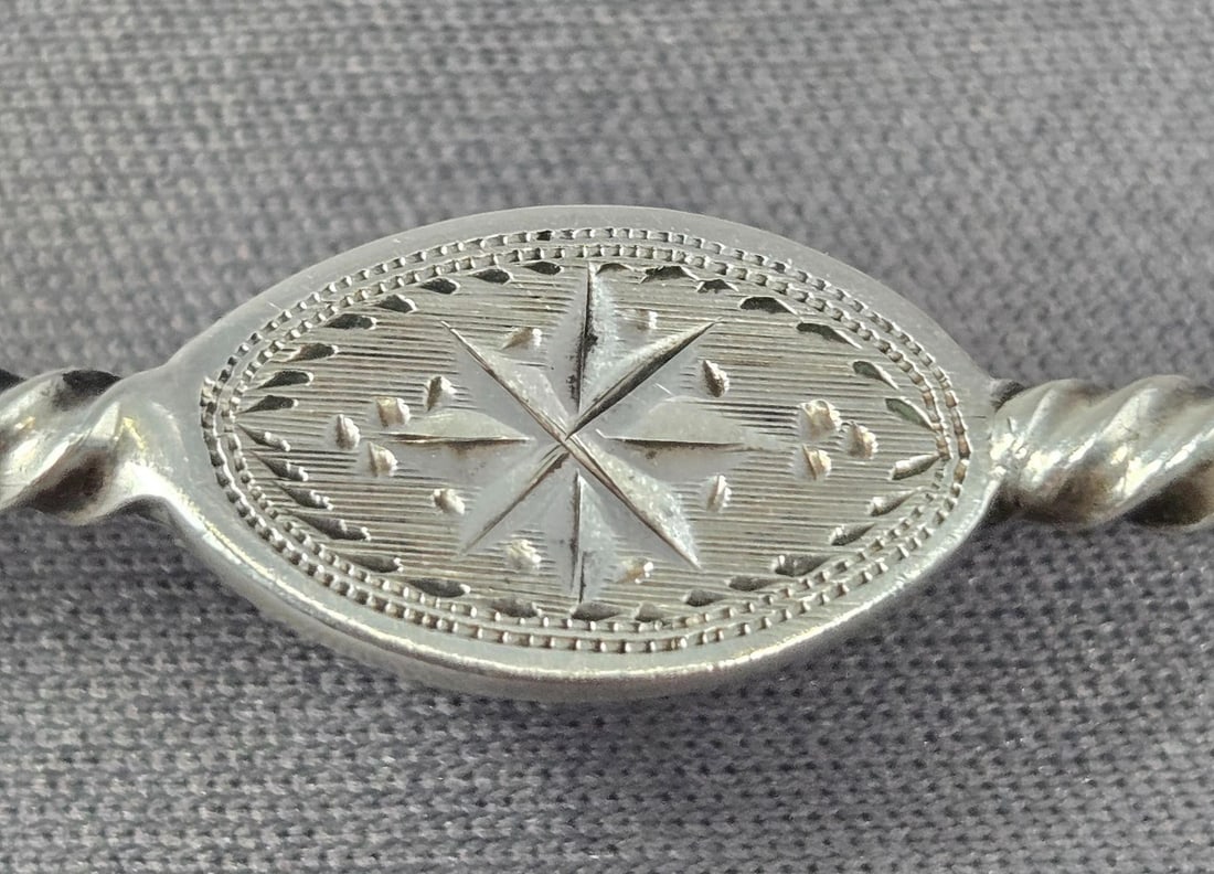 Bright Cut Silver Olive Fork / Spoon - 8