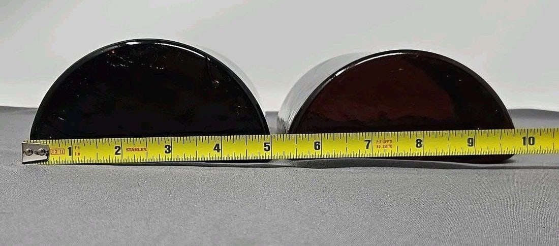 Blenko MCM Half Moon Bookends Root Beer Amber - 7