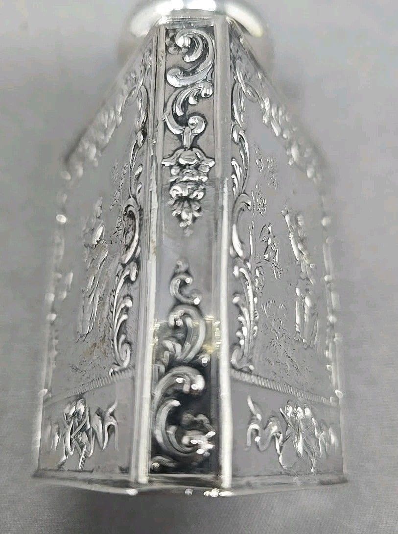 German Silver Repoussé Tea Caddy Romantic Scene - 4