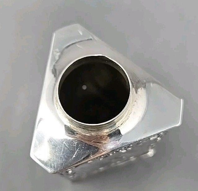 German Silver Repoussé Tea Caddy Romantic Scene - 9