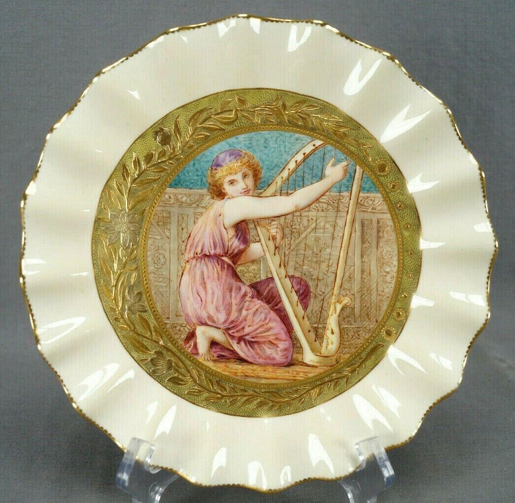 Bodley Hand Painted Woman With Harp Plate (1 of 12)