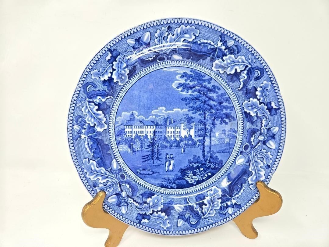 R & J Clews Transferware Plate - Harvard College (1 of 9)