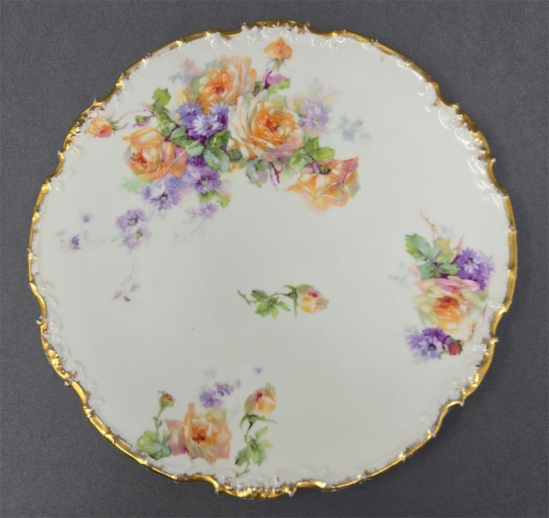 A. Klingenberg Limoges 8 1/2" Floral Plate (1 of 8)