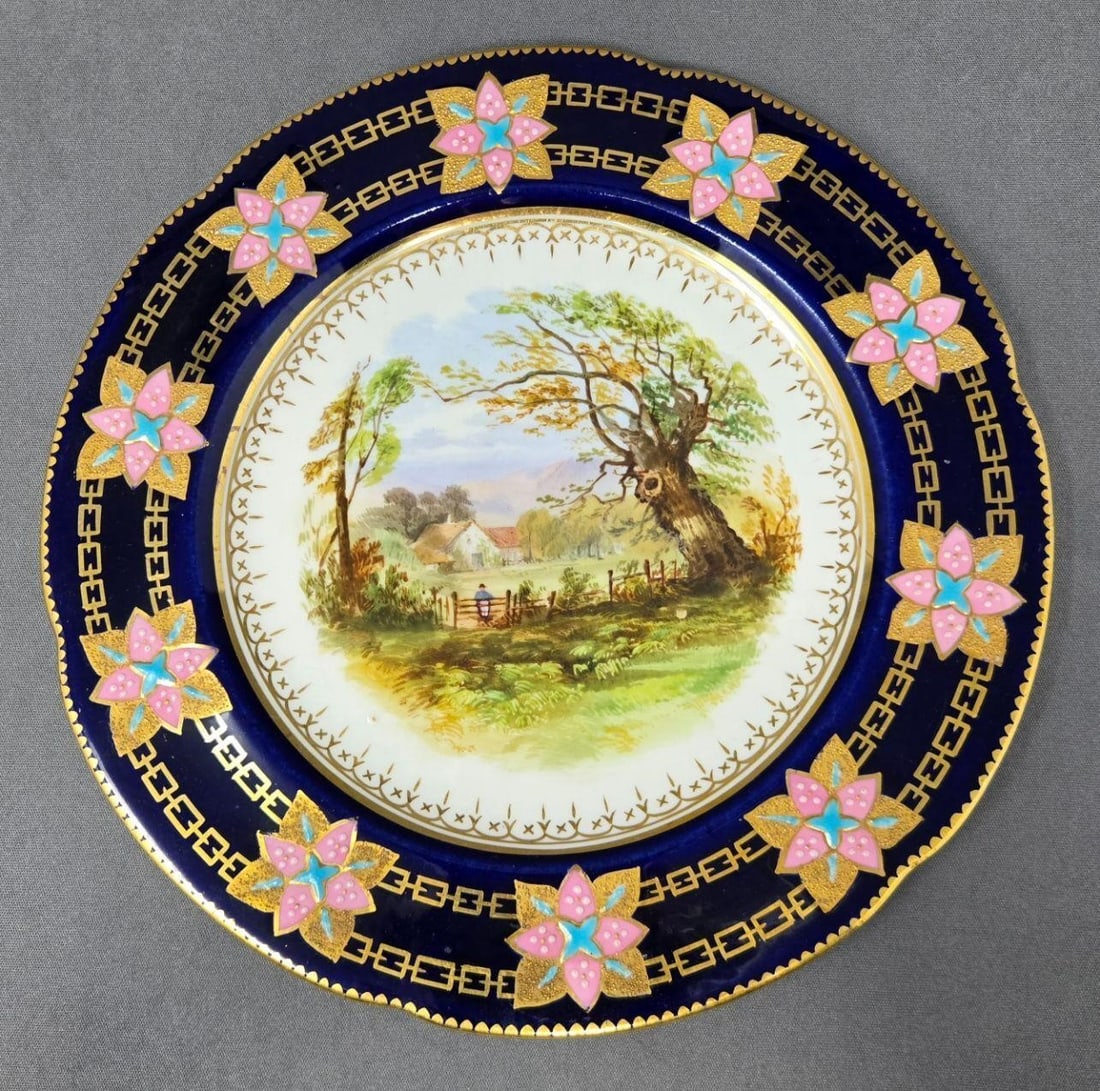 19th C. British Plate Hand Painted Scene (1 of 9)