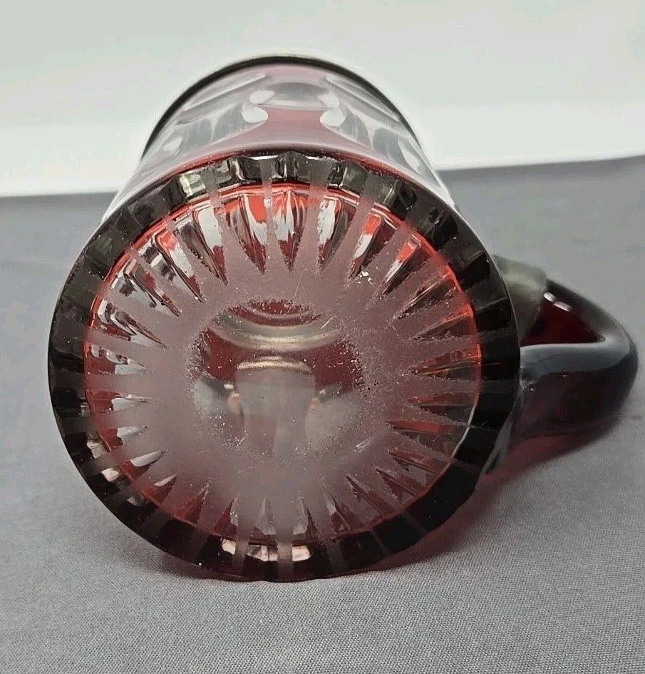 Ruby Stained Cut Glass Stein Ulm Germany - 10
