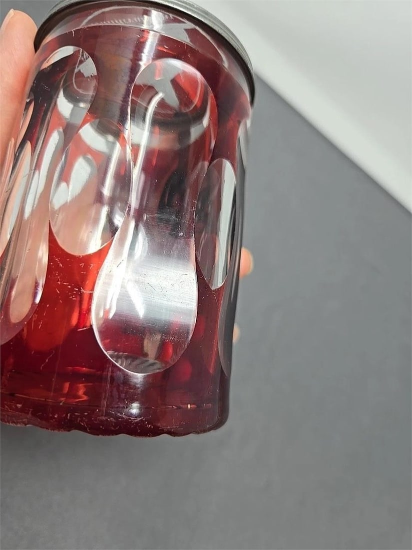 Ruby Stained Cut Glass Stein Ulm Germany - 11