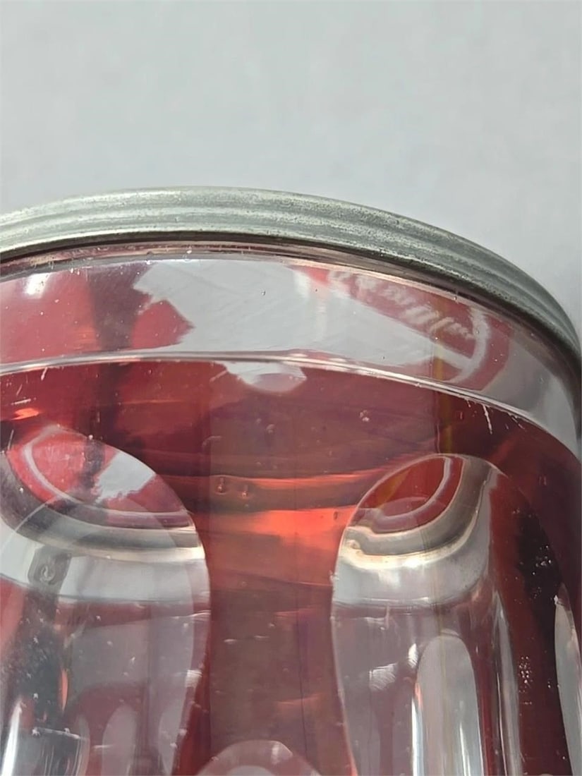 Ruby Stained Cut Glass Stein Ulm Germany - 13