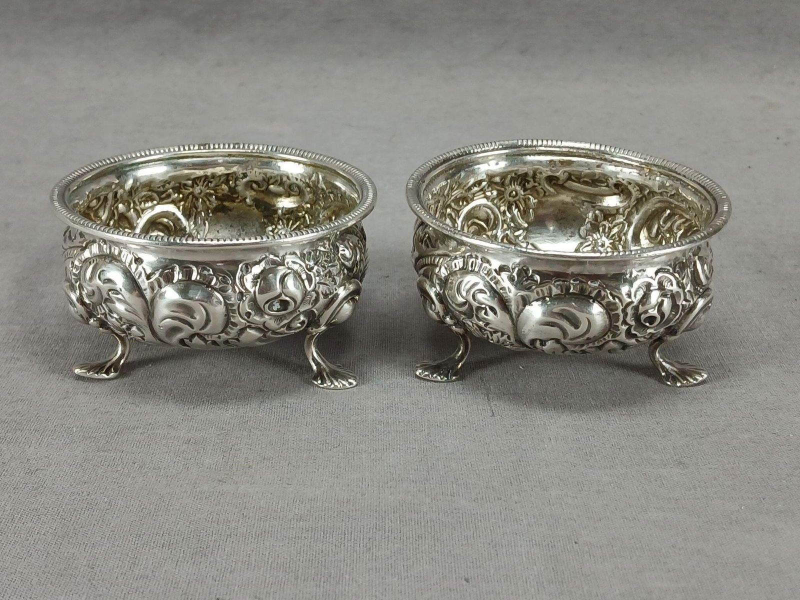 Pair of Frank Smith Repousse Sterling Silver Salts (1 of 11)
