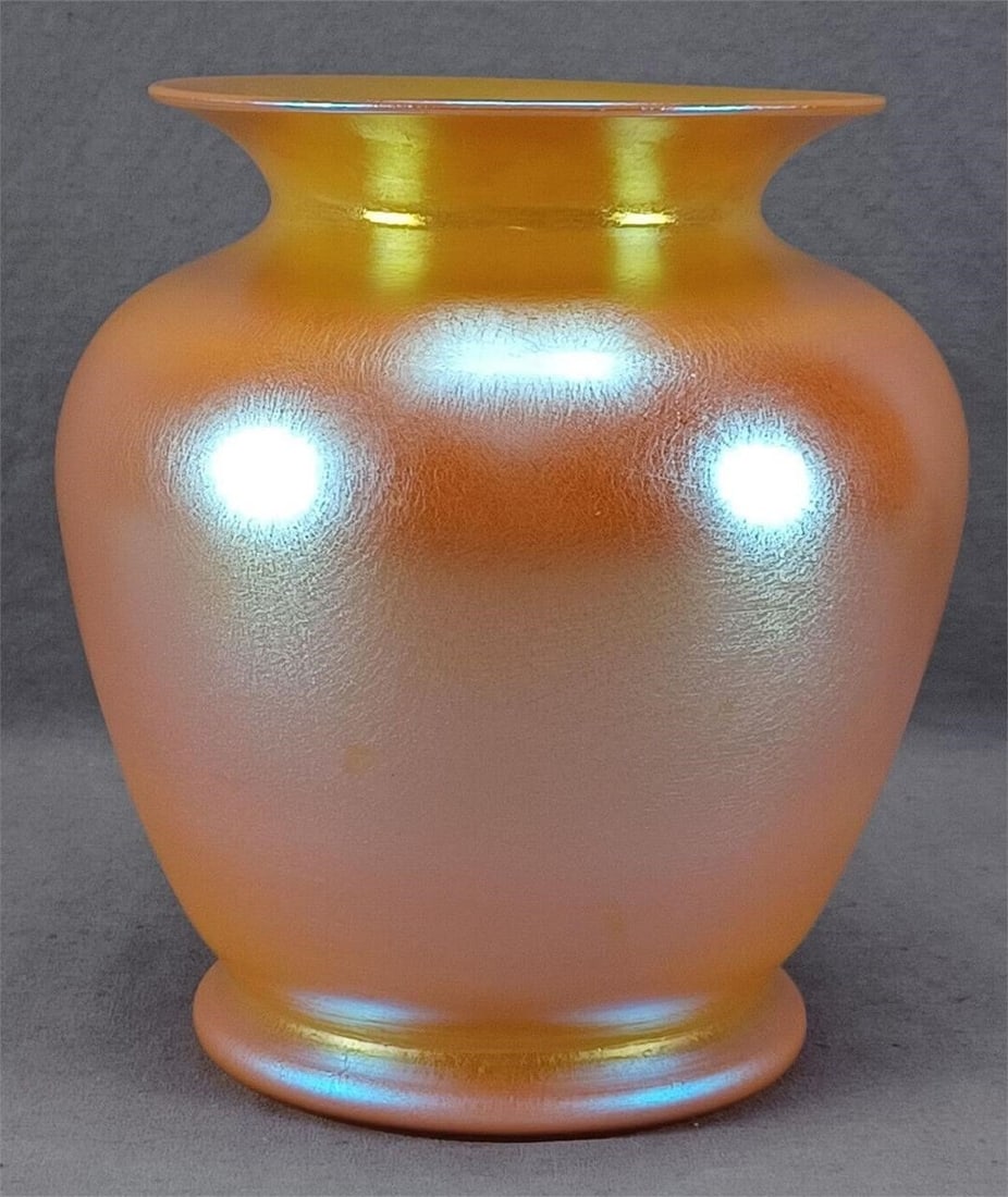 Durand Art Glass Orange Gold Iridescent 8" Vase (1 of 9)