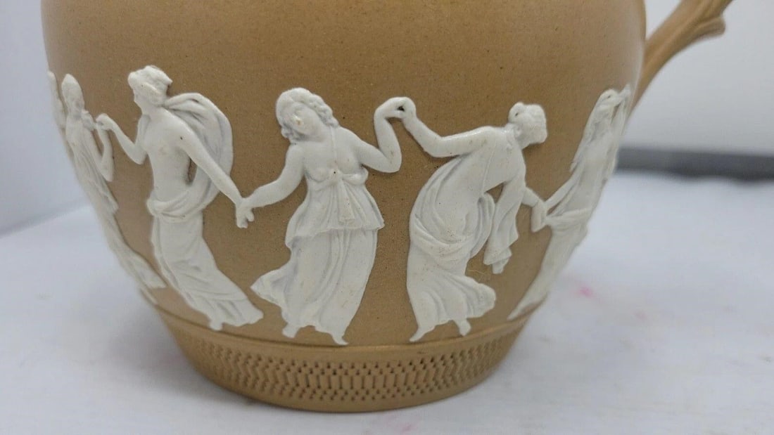 Copeland Bisque Sprigware Pitcher Jug - 2