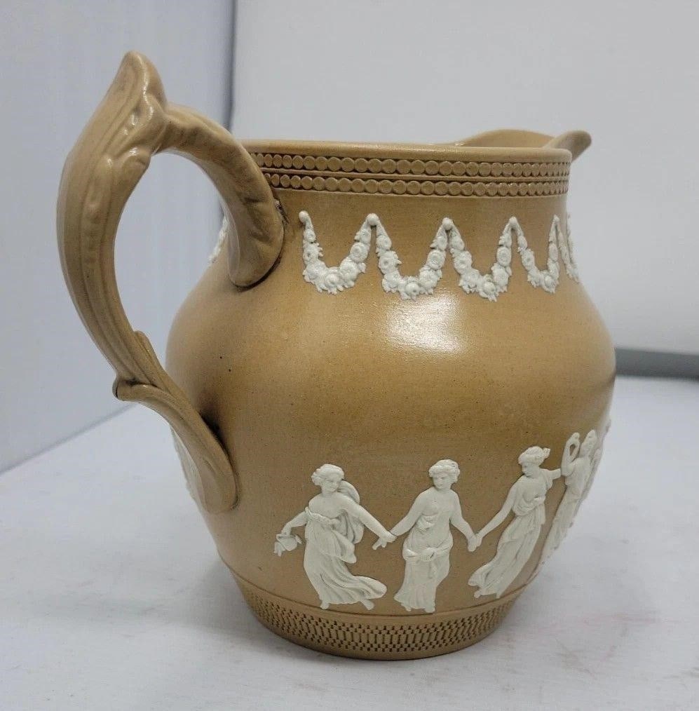 Copeland Bisque Sprigware Pitcher Jug - 6