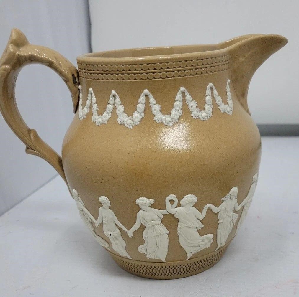Copeland Bisque Sprigware Pitcher Jug - 7