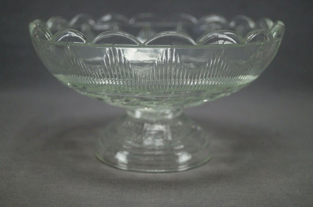 EAPG Cape Cod Glass Hamilton With Leaf Compote - 2
