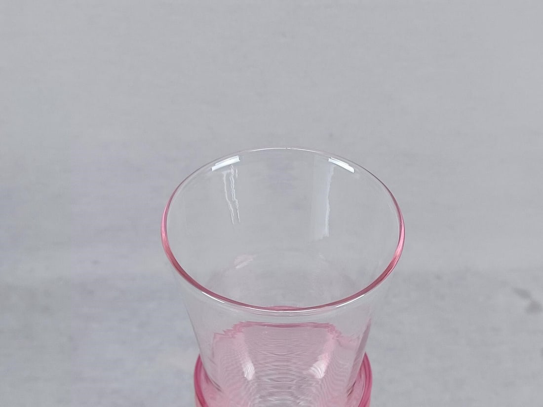 Signed Steuben Ruby Reeding Champagne Flute - 5