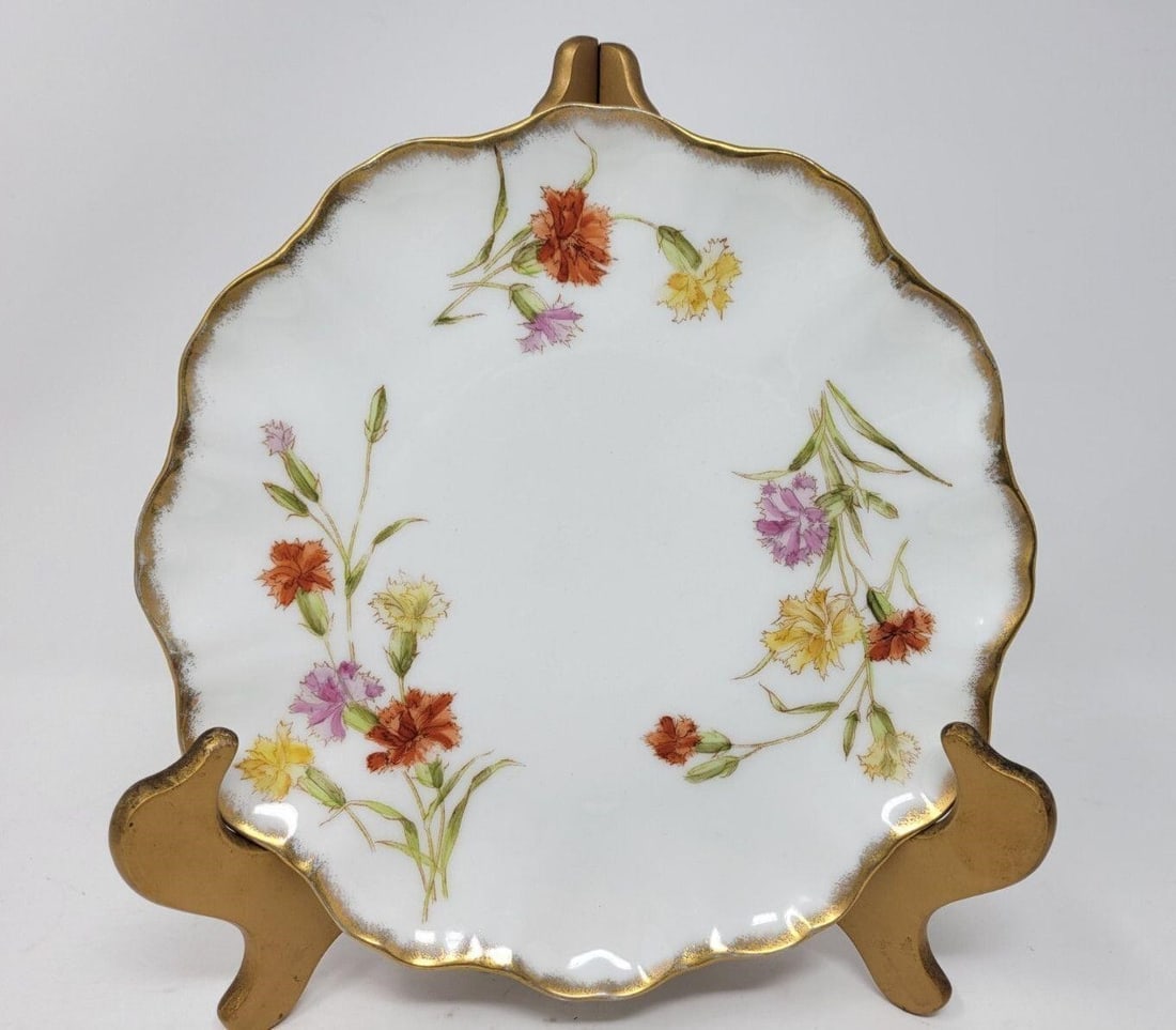 Jean Pouyat Limoges JPL France Carnation Plate 9" (1 of 7)
