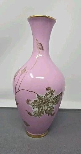 Mid-Century Schumann Pink Floral Vase 9 1/2" (1 of 7)