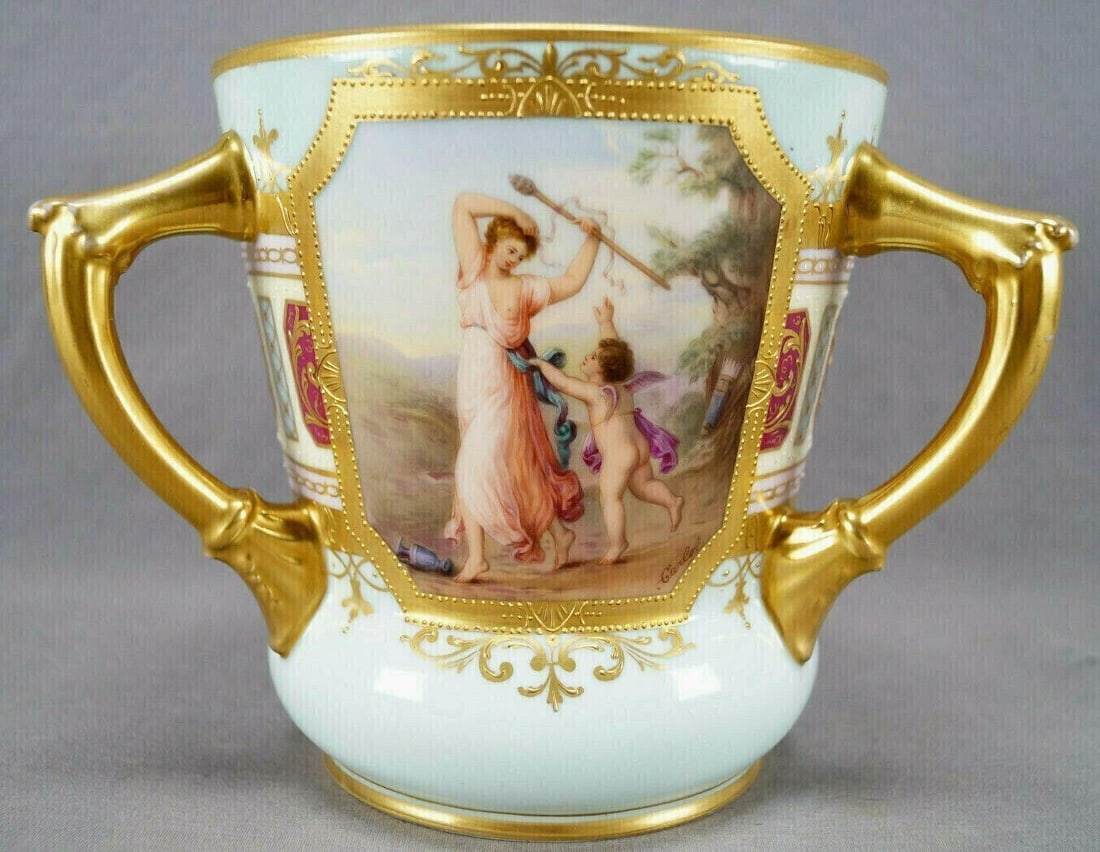 Royal Vienna Style Terpsichore & Cupid Loving Cup (1 of 11)