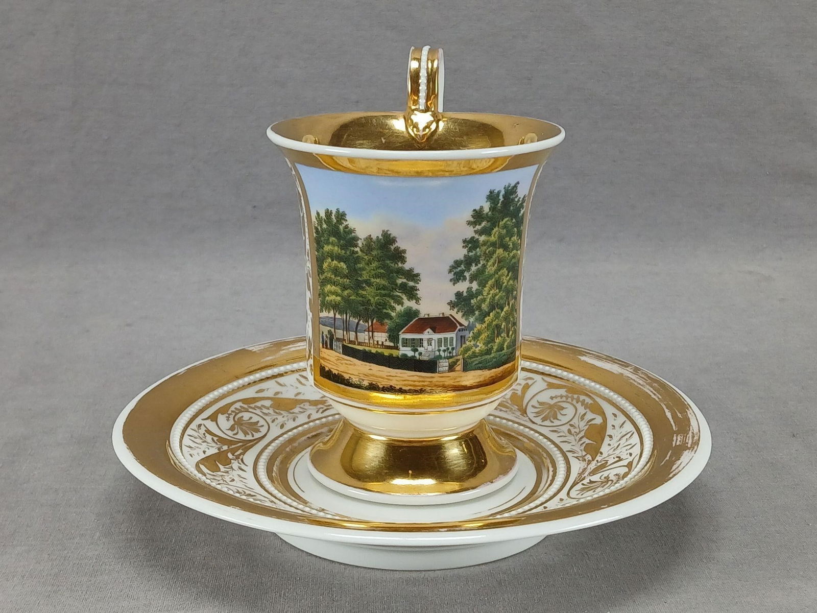 KPM Berlin Hand Painted Topographical Cup & Saucer (1 of 13)