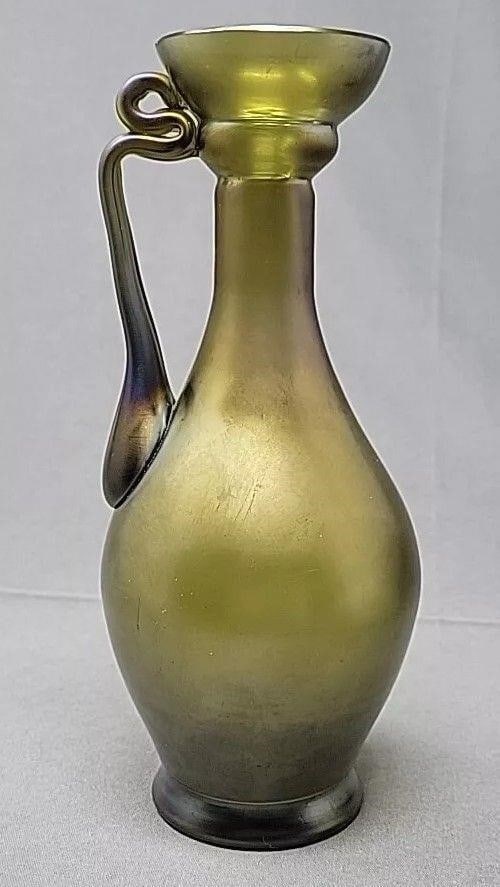Loetz Glatt Bronze Handled Glass Vase (1 of 15)