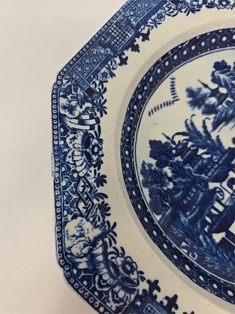 Caughley Salopian Octagonal Plate Full Nanking - 5