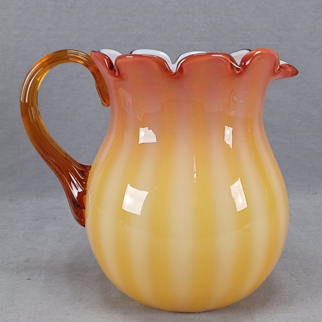 Bohemian Amberina Victorian Art Glass Pitcher (1 of 15)