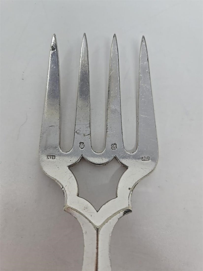 Sterling Handle Fish Serving Fork Aaron Hadfield - 2