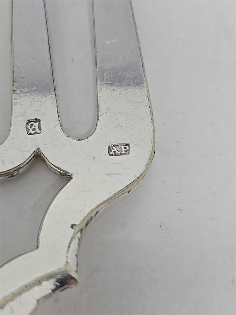 Sterling Handle Fish Serving Fork Aaron Hadfield - 5