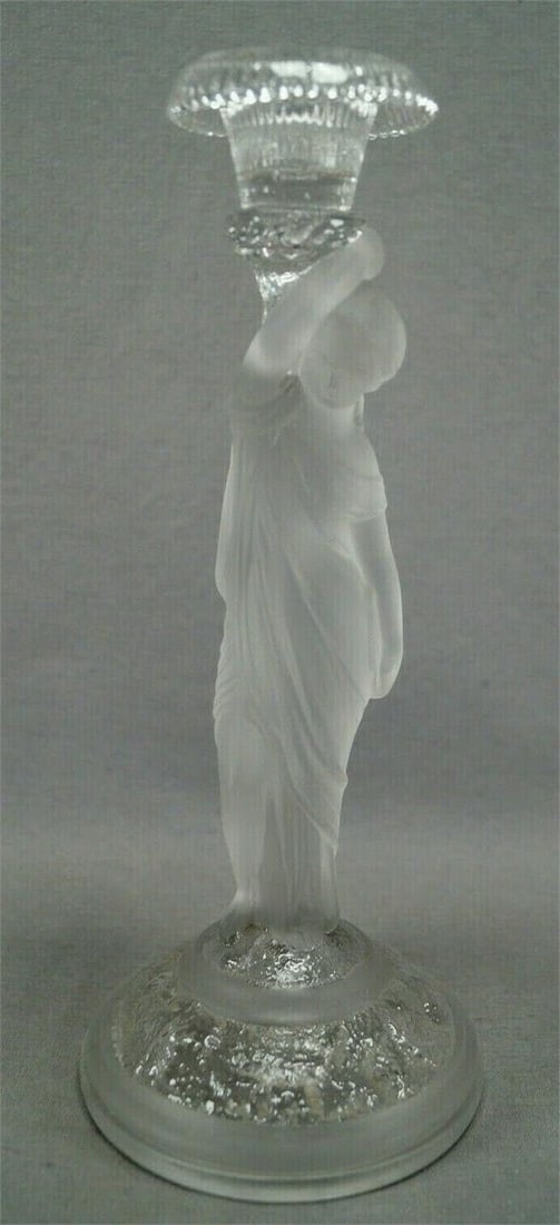 Antique French Neoclassical Lady Glass Candlestick (1 of 12)