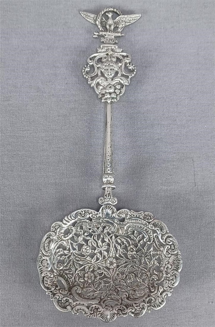 Antique Italian 800 Silver Figural Pierced Spoon (1 of 9)