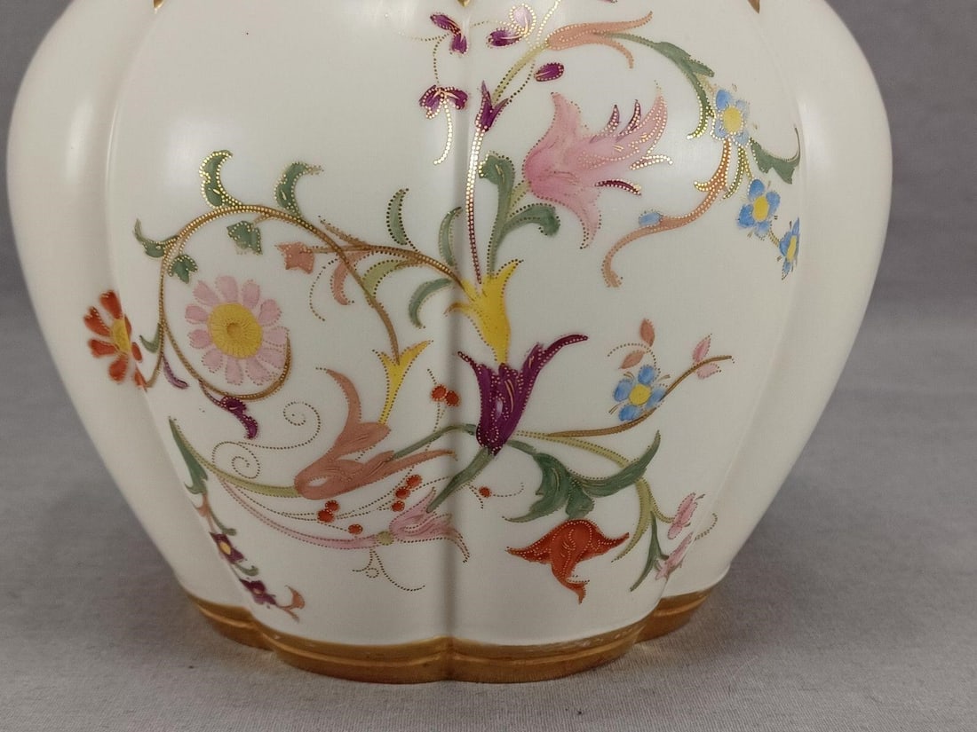 Royal Worcester Floral Scrollwork Biscuit Jar - 6