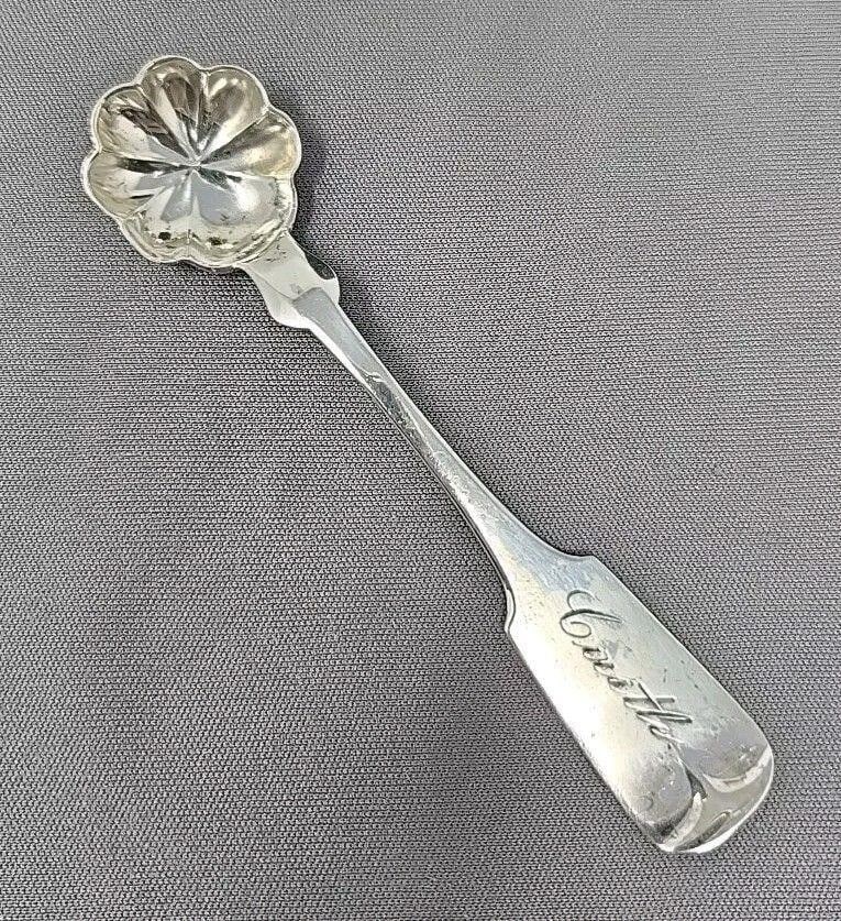 A. J. Evans Coin Silver Clover Bowl Salt Spoon (1 of 7)