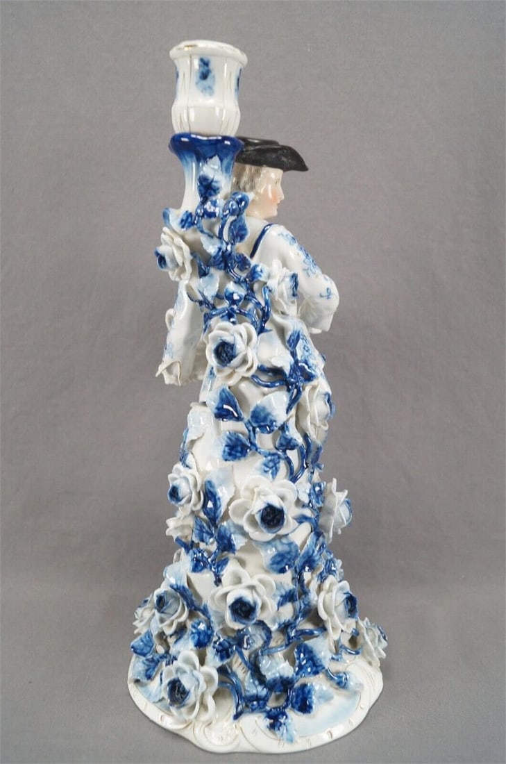 Pair Sitzendorf Dresden Style Figural Candlesticks - 6