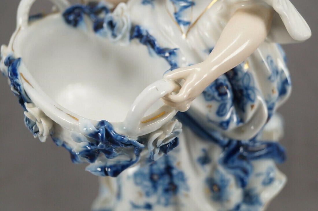 Pair Sitzendorf Dresden Style Figural Candlesticks - 9